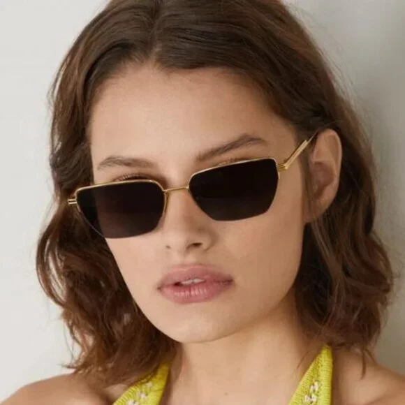 NEW BOTTEGA VENETA BV1107S 004 SUNGLASSES UNISEX GOLD SQUARE  display picture 2